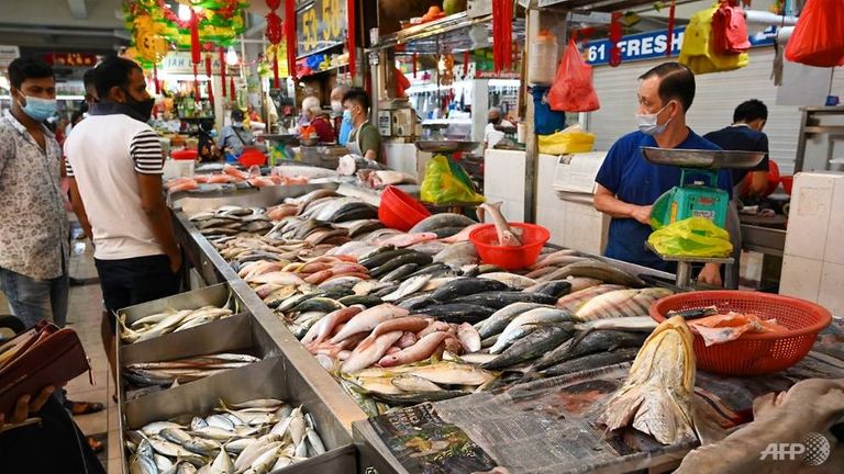 Singapore fish stall seafood