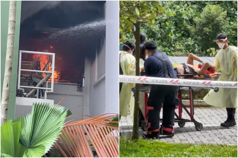 Man jumps out of window in Yishun to escape fire