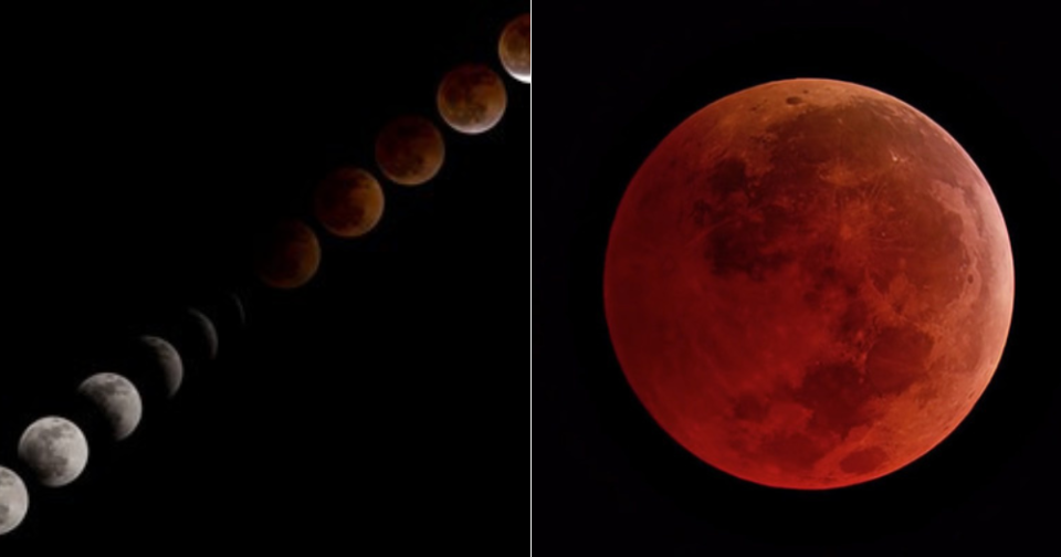 Blood moon with total lunar eclipse