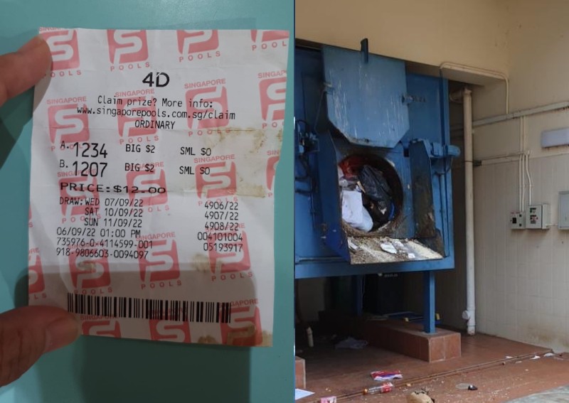 4D ticket threw it away disposal workers help