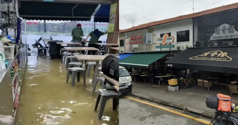 Flooding at Clementi Road halts shophouse businesses' operations for more than 2 hour