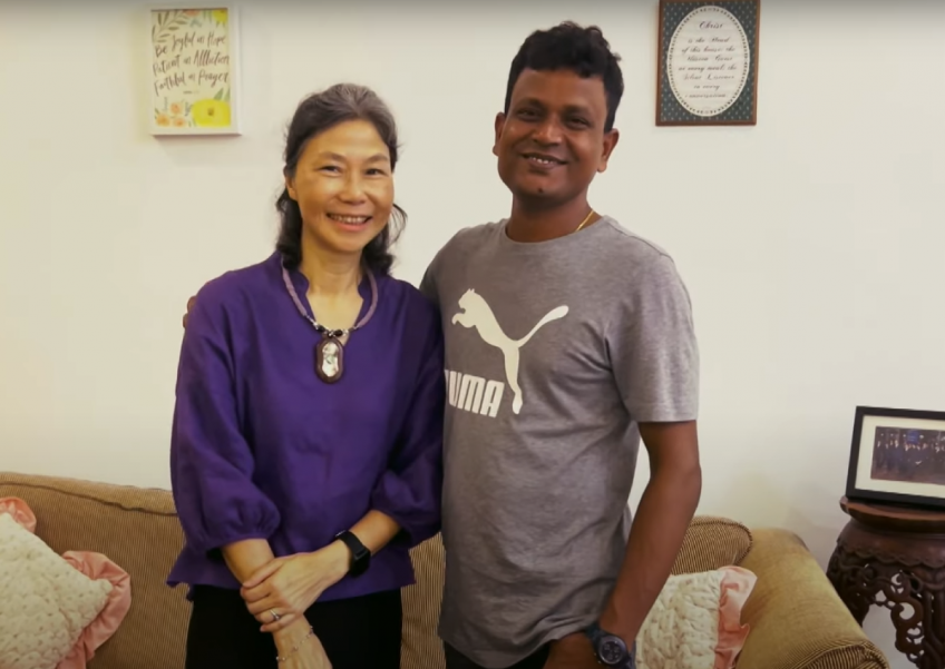 Singaporean woman takes migrant worker as godson