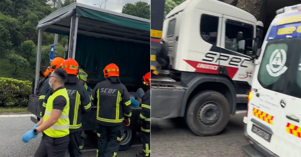 Foreign workers lorry accident kranji-expressway