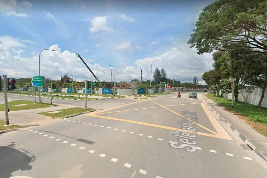 Driver taken to hospital after crashing into construction barricade in Seletar