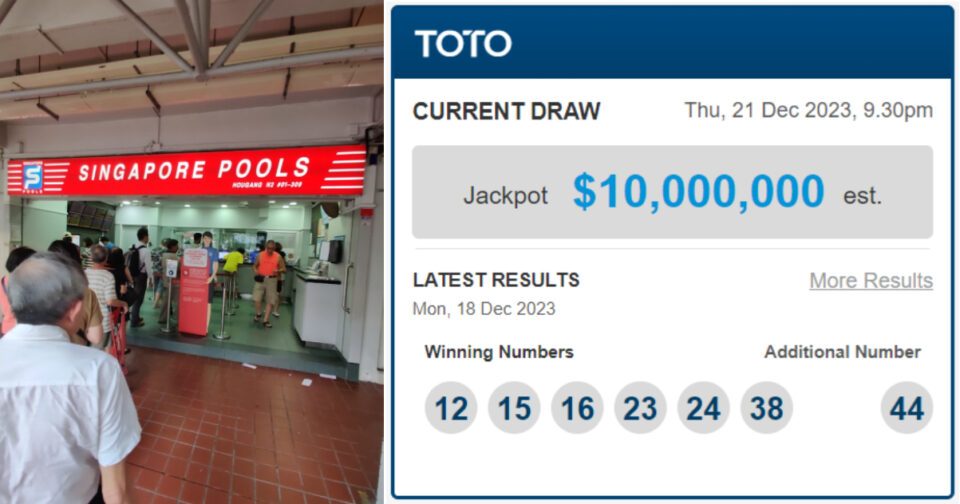 Toto top prize S$10 million